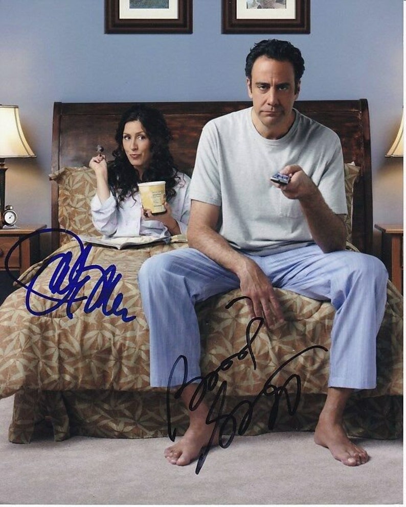 Brad garrett and joely fisher signed autographed til death 8x10 Photo Poster painting