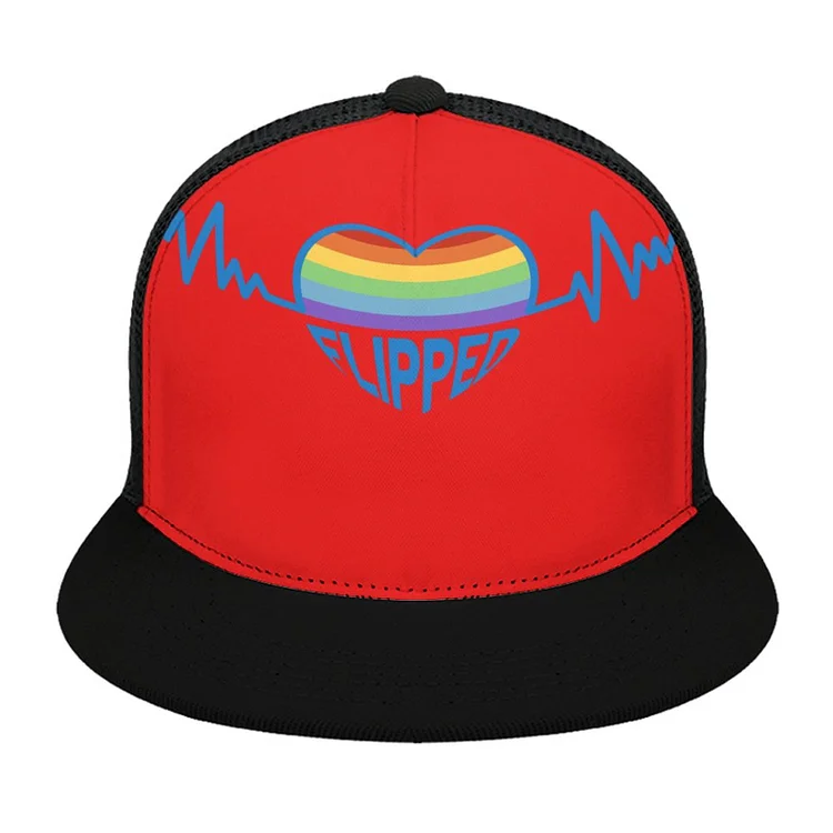 Baseball Cap Heartbeat Flipped Rainbow Couples  customized, personalized, gift