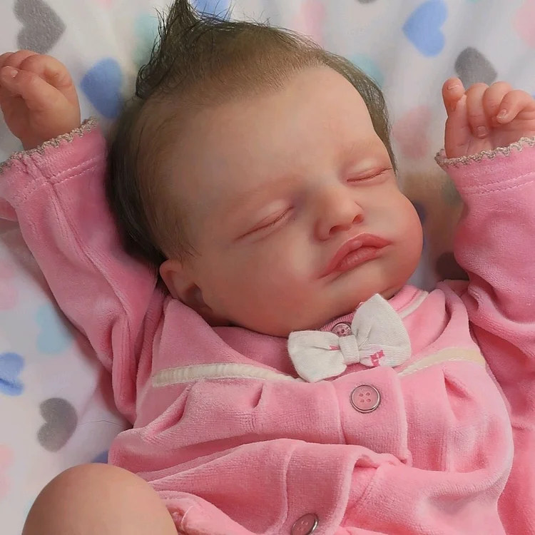  20"  Lifelike Handmade Silicone Sleeping Reborn Girl Newborn Baby Doll Named Janice with "Heartbeat" and Sound - Reborndollsshop®-Reborndollsshop®