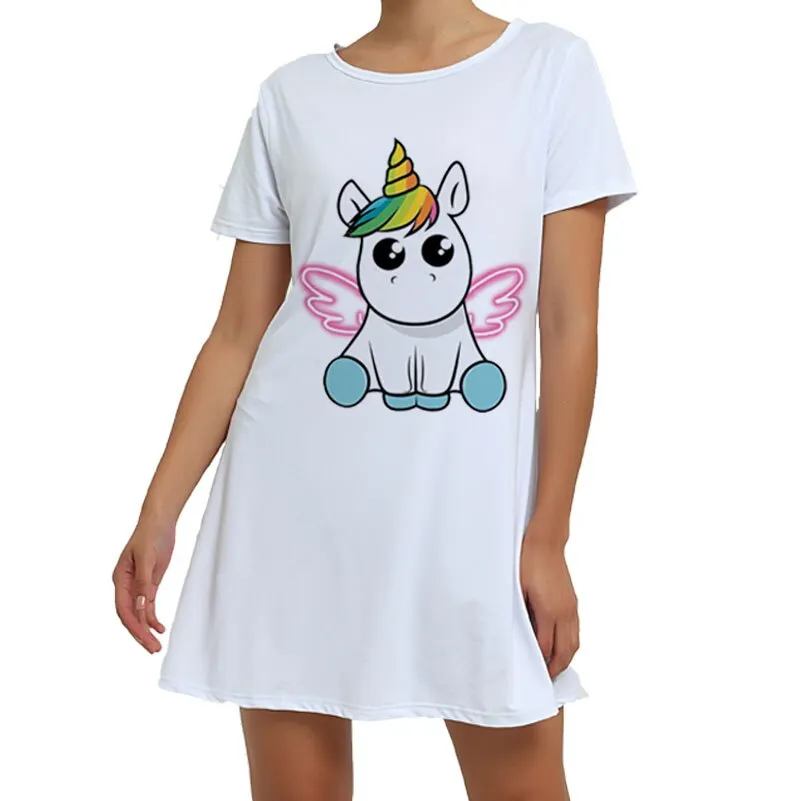 White Unicorn Pajamas Animal Pajamas Winter Nightie Stitch Unicornio Sexy Sleepwear For Women Adults S M L XL XXL