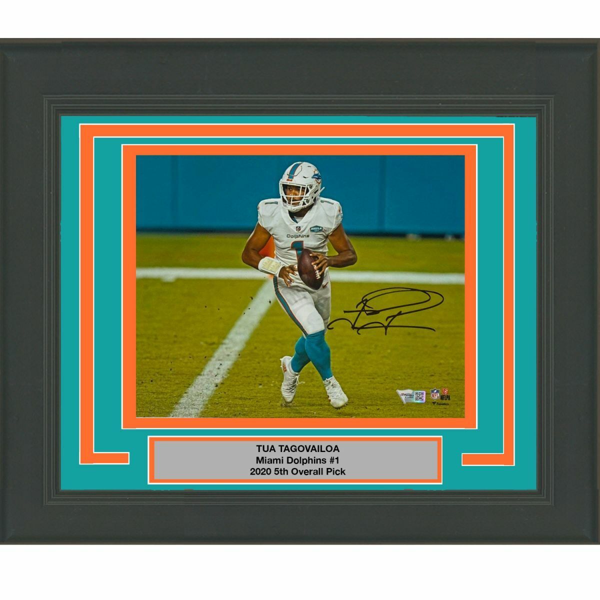 FRAMED Autographed/Signed TUA TAGOVAILOA Miami Dolphins 8x10 Photo Poster painting Fanatics COA