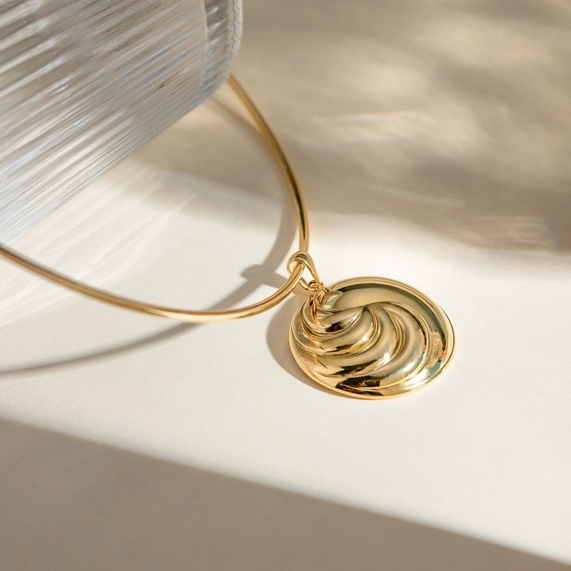 IG Style Geometric 304 Stainless Steel 18K Gold Plated Pendant Necklace