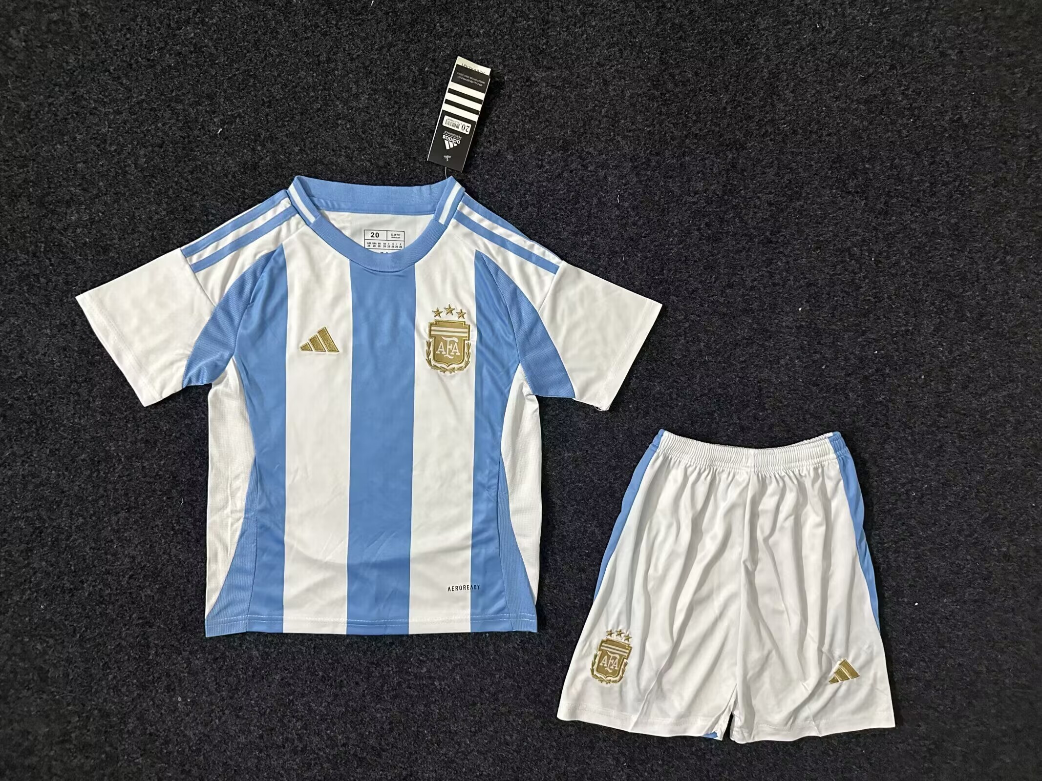 2024 Argentina Home Kids Kit Football Jersey Thai Quality