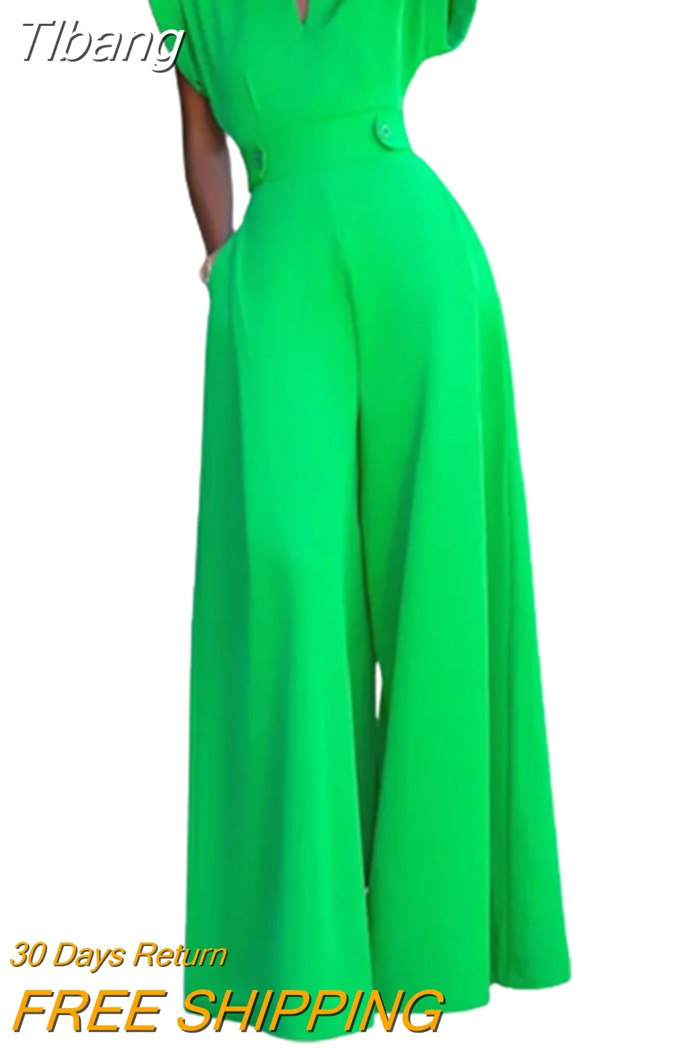 Tlbang Female Elegant Party Jumpsuit Fashion Cap Sleeve Solid Color Wide Leg Summer Jumpsuits For Women 2023 New