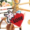 Buuny Love Beaded Counted Cross Stitch Ornament Kit Cross Stitch Bead Keychain 