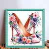 Flower High Heels-11CT Stamped Cross Stitch 40*40cm/15.75*15.75in