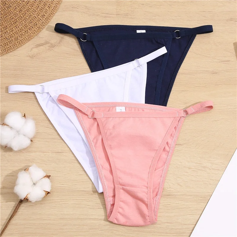 FINETOO Cotton Briefs Panties Women 3Pcs/set Sexy Low Waist Underwear M-2XL Ladies Cotton Underpants Soft Feamle Lingerie 2021