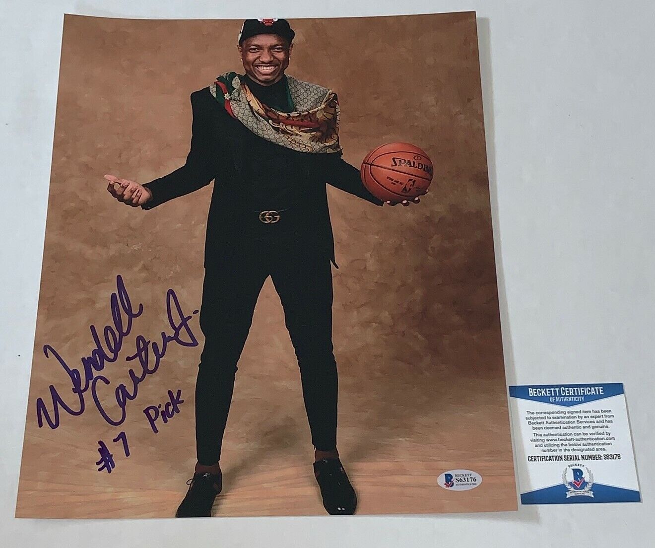 Wendell Carter Jr. signed Chicago Bulls 11x14 Photo Poster painting #7 Pick Inscription Beckett