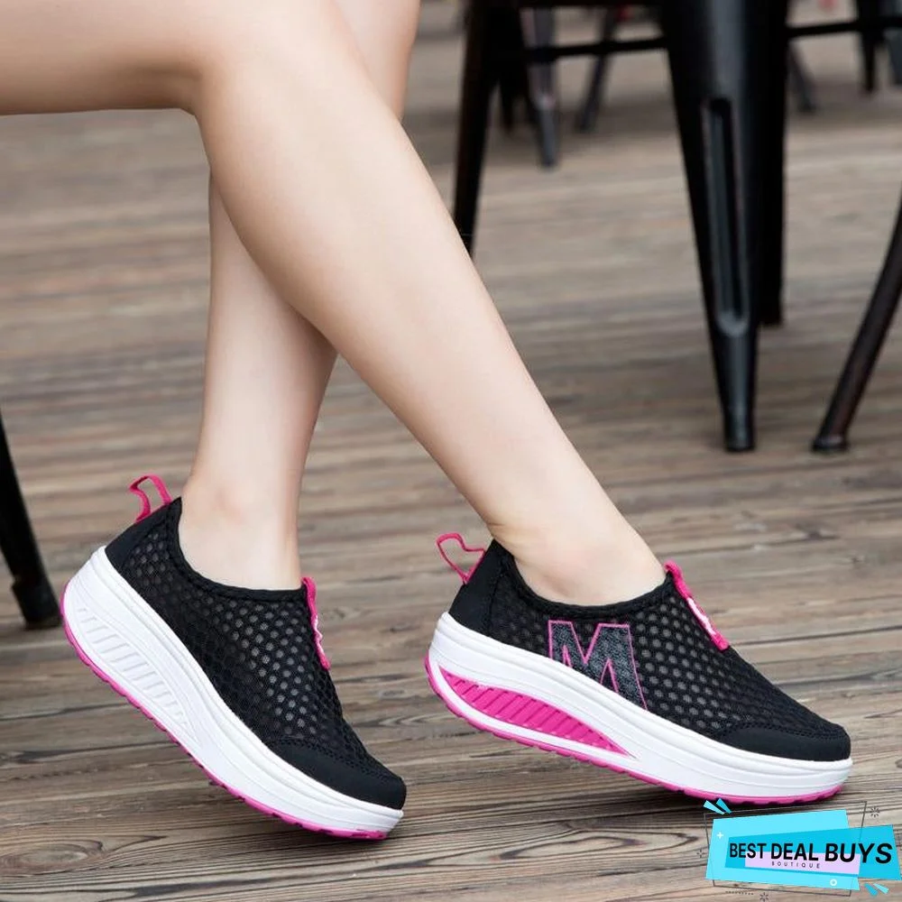 Women's Shoes Casual Breathable Sport Fashion Shoes Walking Flats Height Increasing Women Loafers
