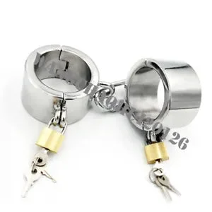 pornhint Pornhint Heavy Detachable Stainless Steel Handcuffs Shackles Restraints Chastity Device