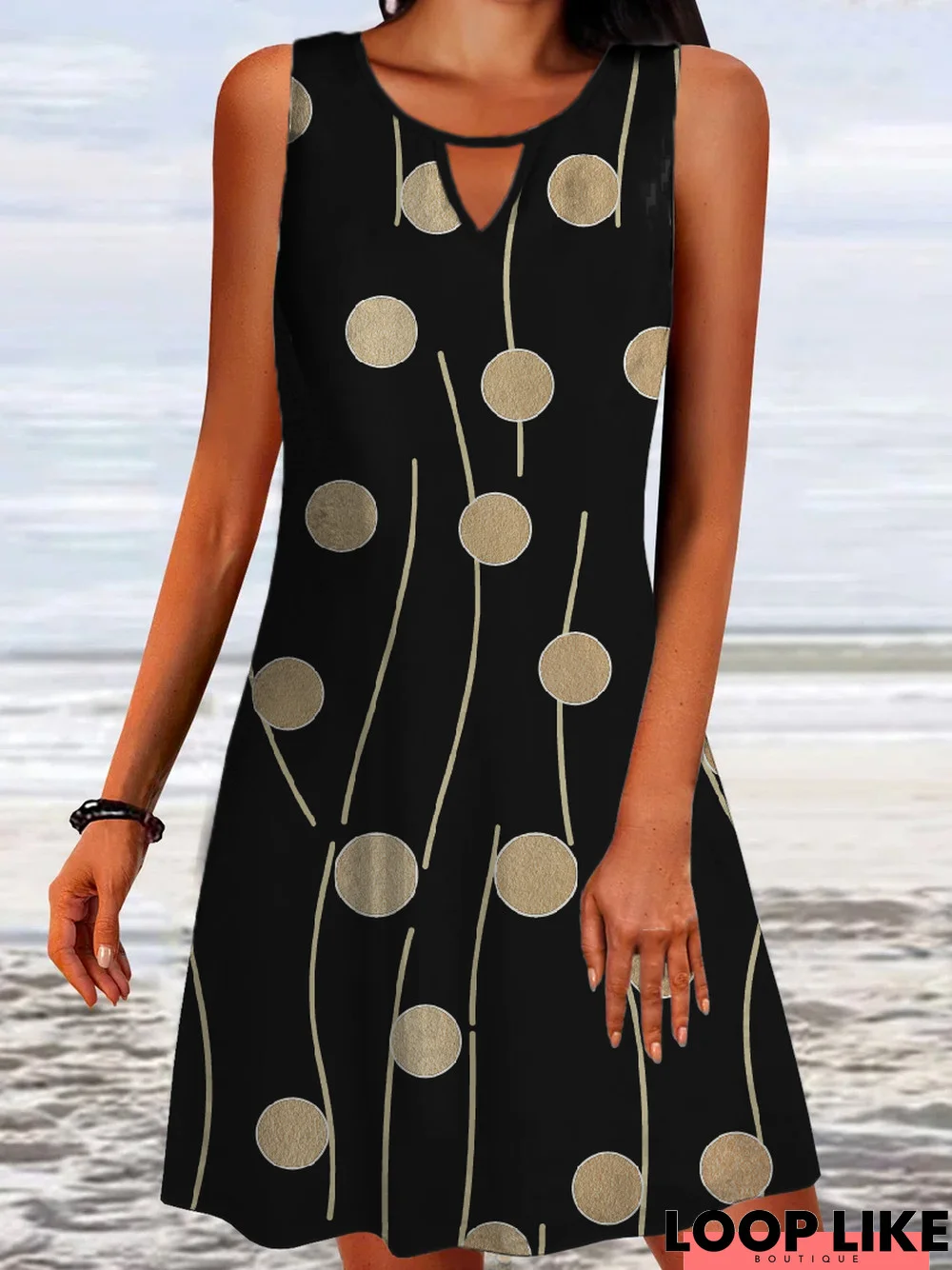 Casual Printed Sleeveless Dress