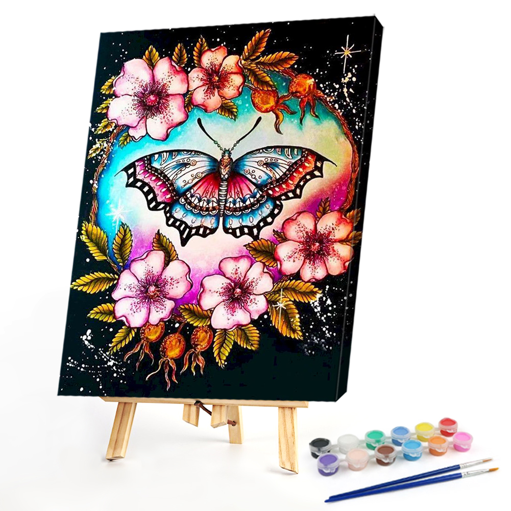 

40*50CM - Paint By Numbers - Flower Butterflies, 501 Original