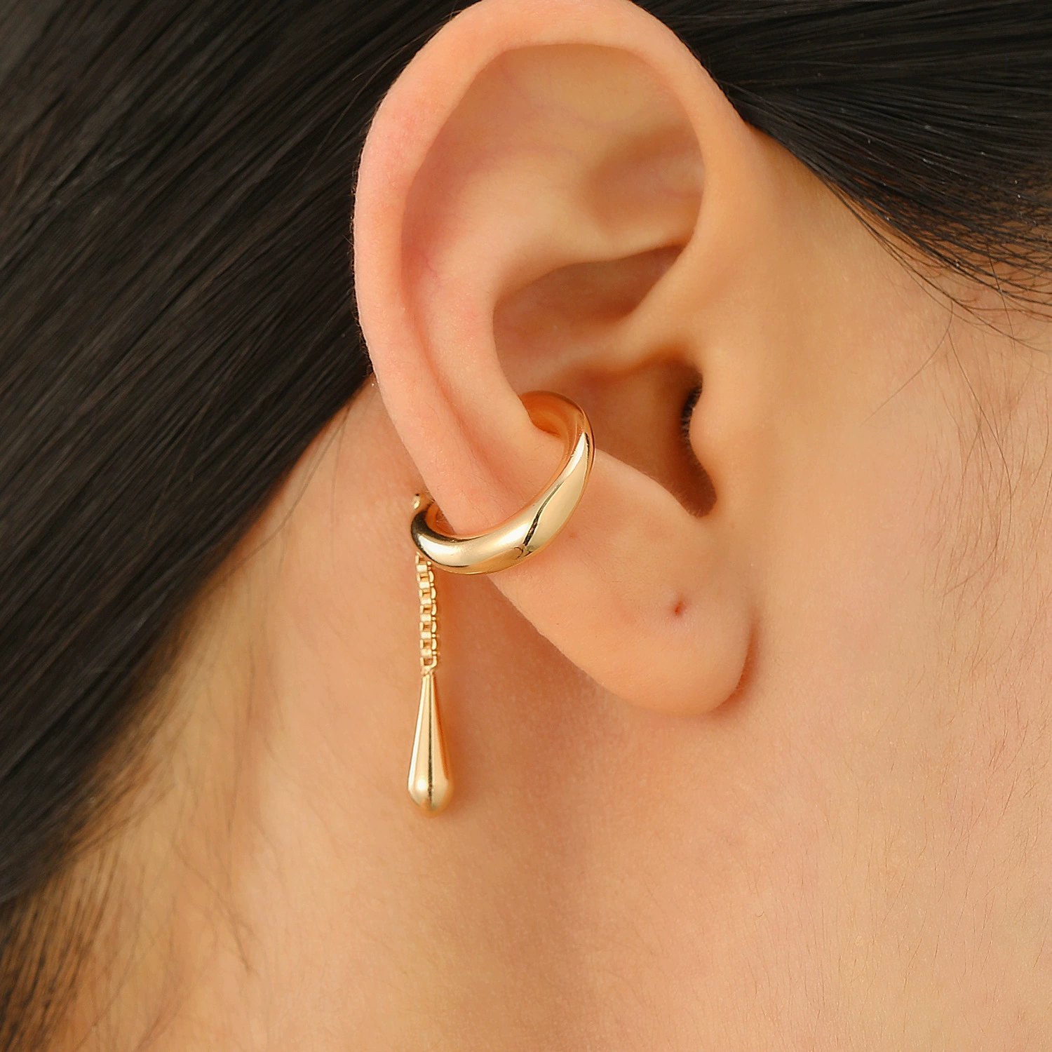 Water Drop Pendant Ear Bone Clip Earrings