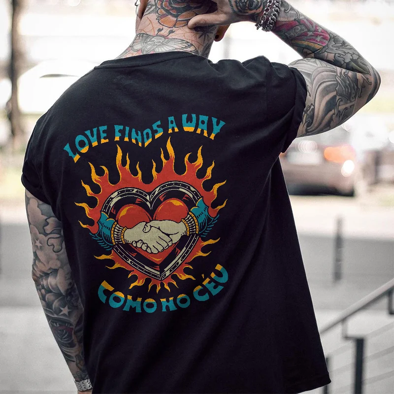 Love Finds A Way Print Men's T-shirt -  UPRANDY