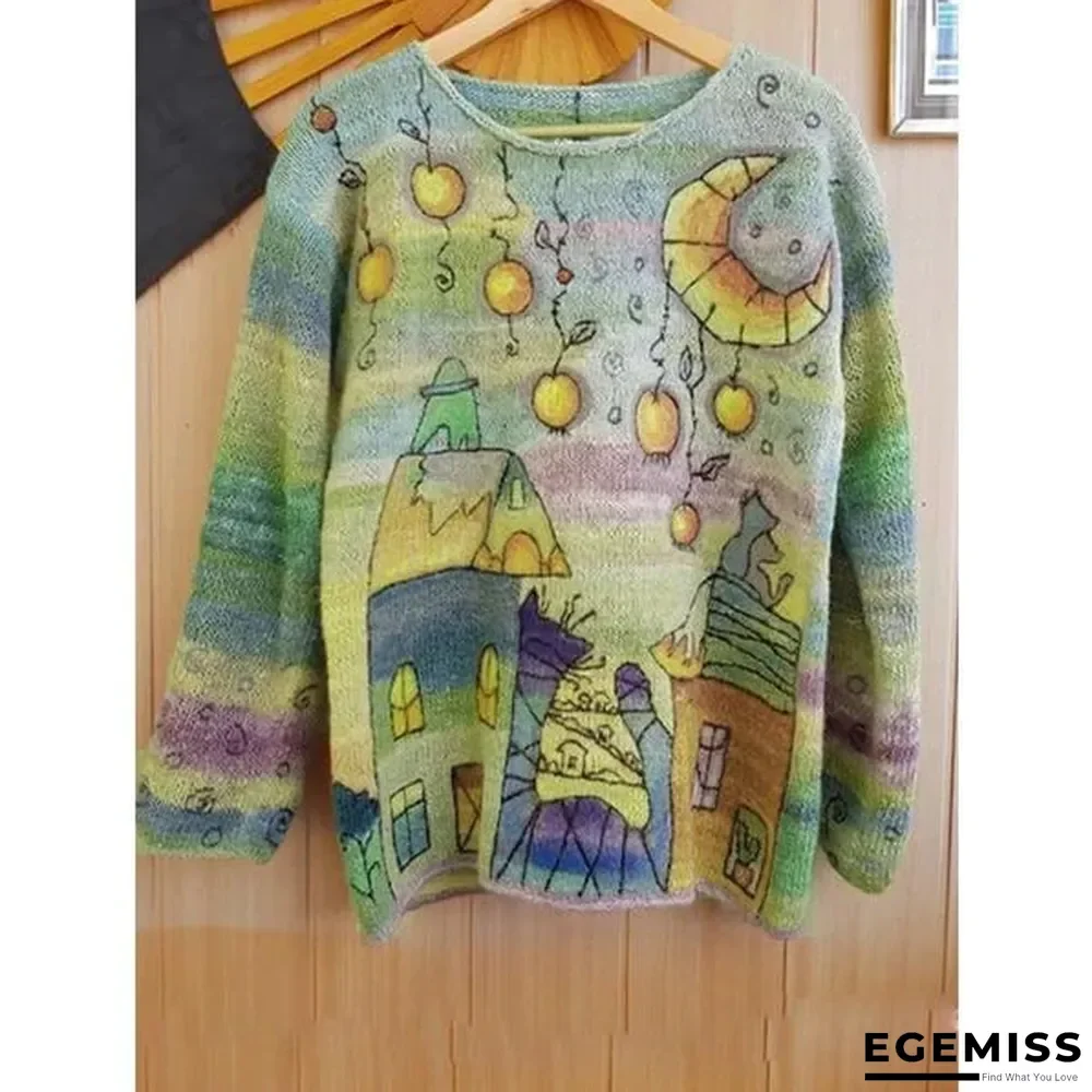 Casual Crew Neck Long Sleeve Sweater | EGEMISS