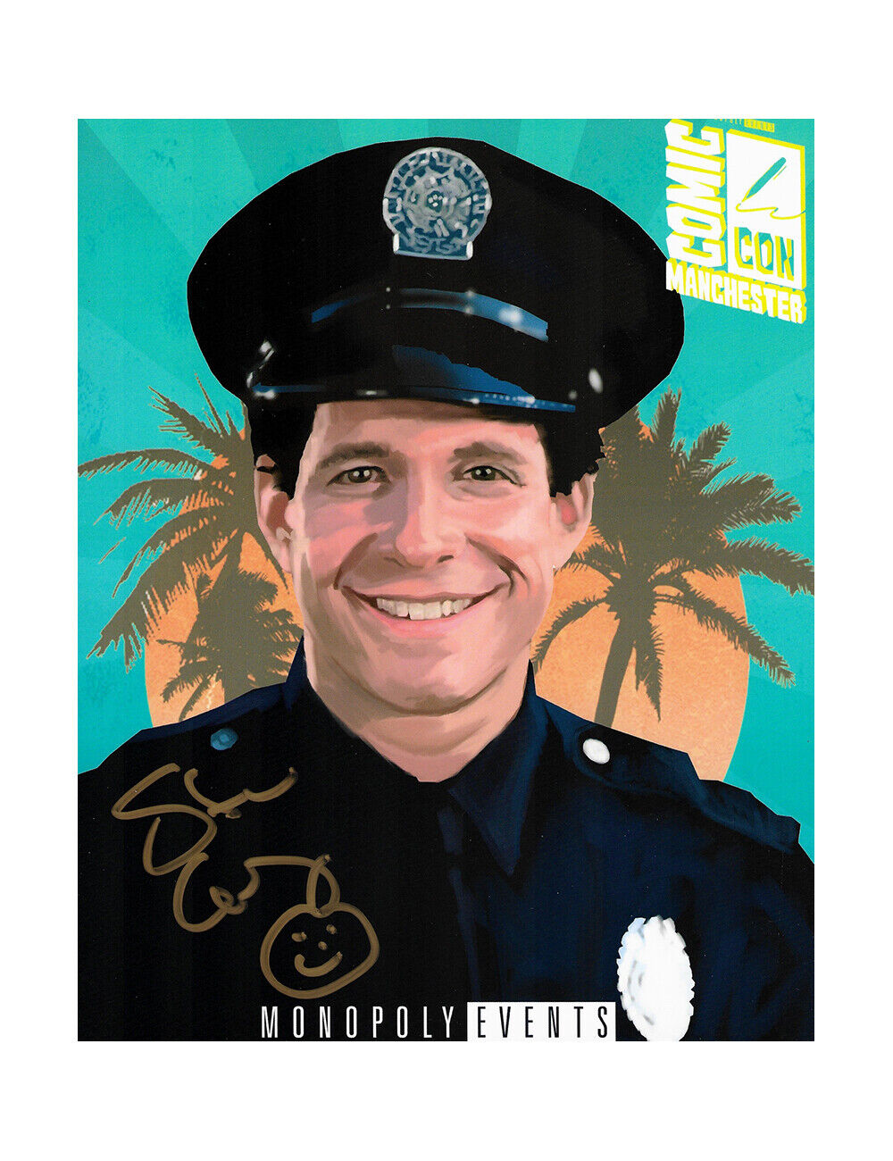 8x10 Police Academy Print Signed by Steve Guttenberg 100% Authentic With COA