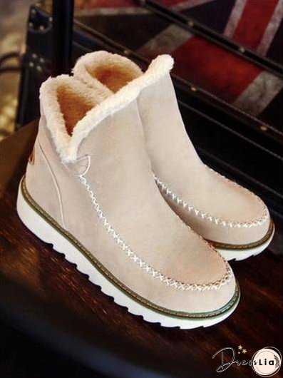 Casual Winter Solid Color Warm Snow Boots Shoes