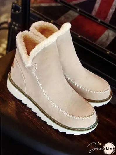 Casual Winter Solid Color Warm Snow Boots Shoes