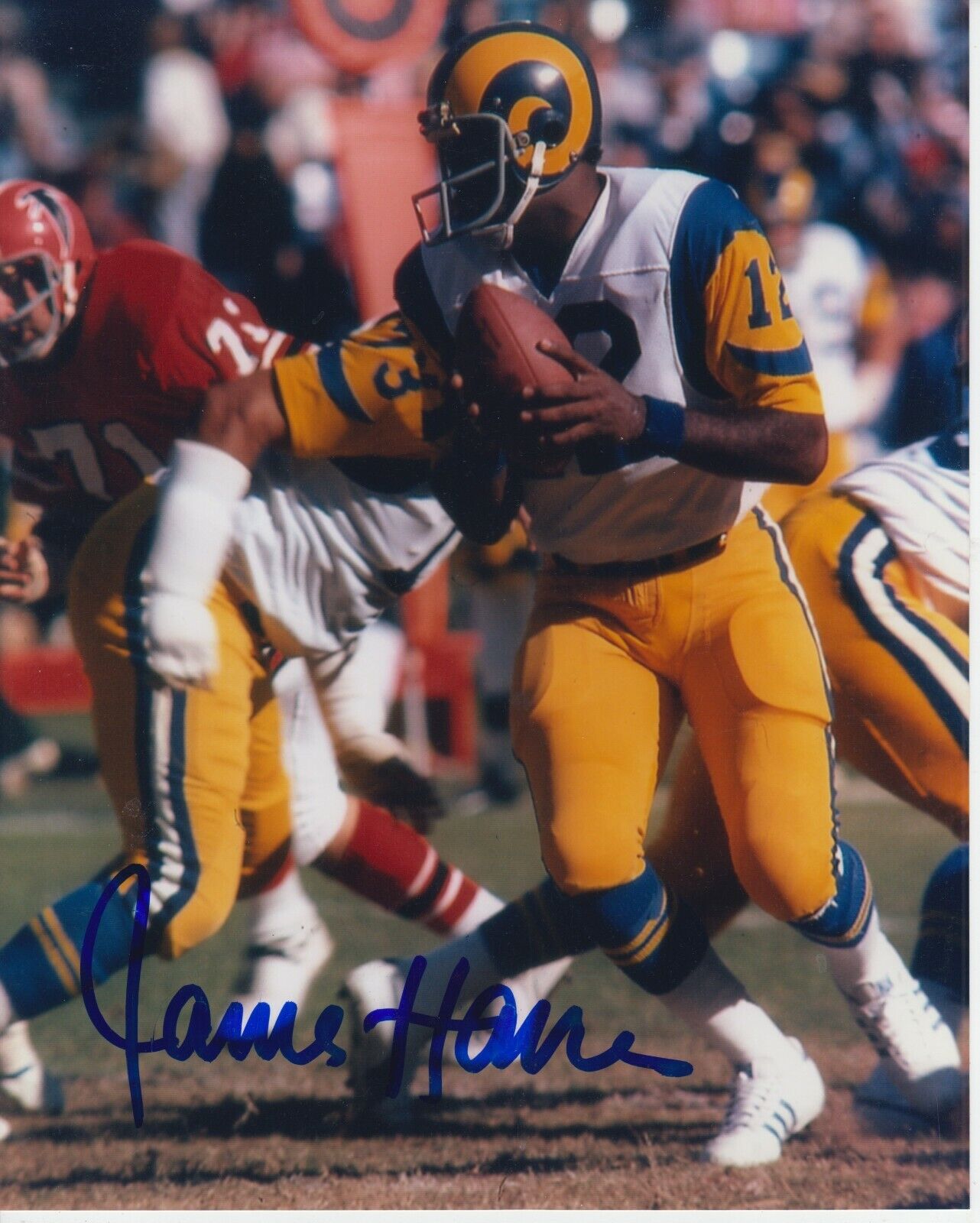 James Harris 8x10 Photo Poster painting Signed w/COA L.A. Rams #1