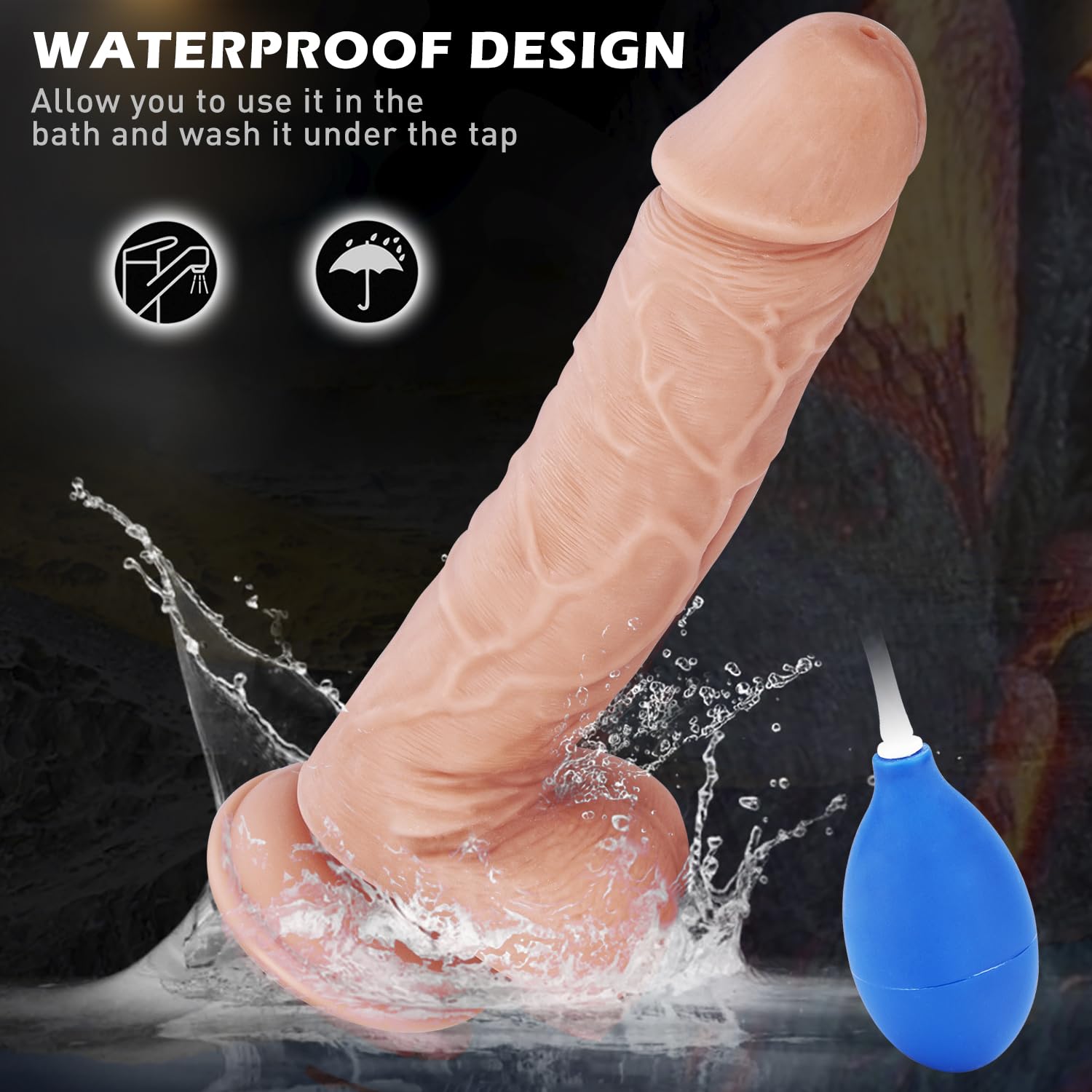 10.2 Inches Squirting Realistic Cock- Squirting Dildo With Strong Suction Cup