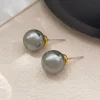 Elegant Grey Pearl Graceful Earrings