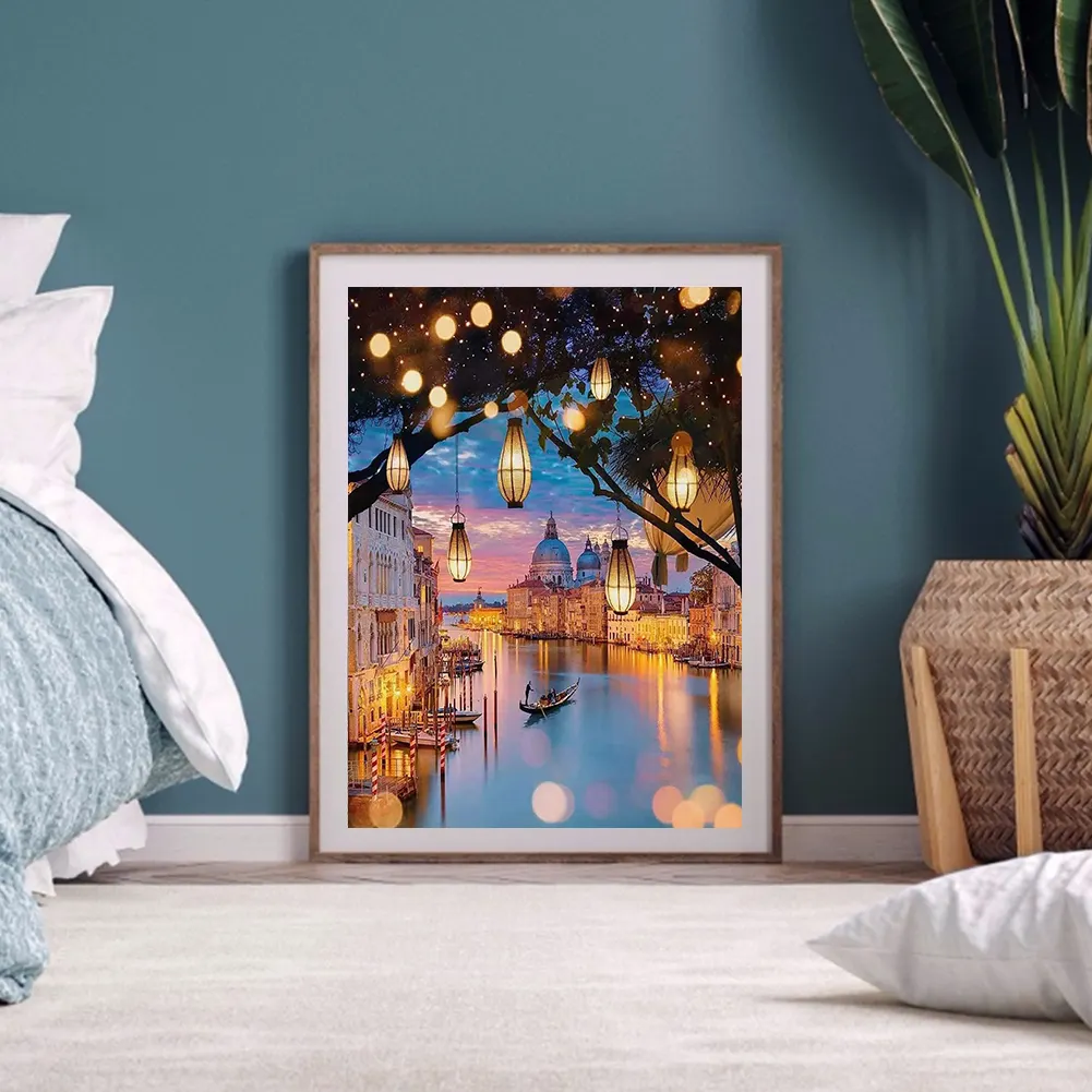 Diamond Painting - Full Round Drill - Town River(30*40cm)