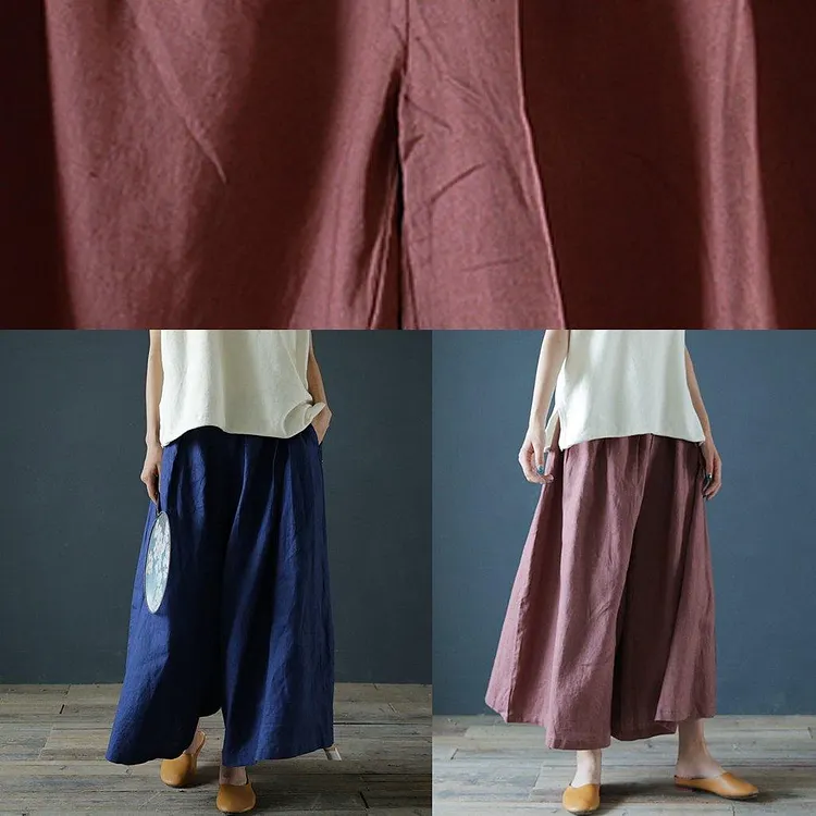 Yellow polka dots Chunxin original design cotton and linen wide-leg pants