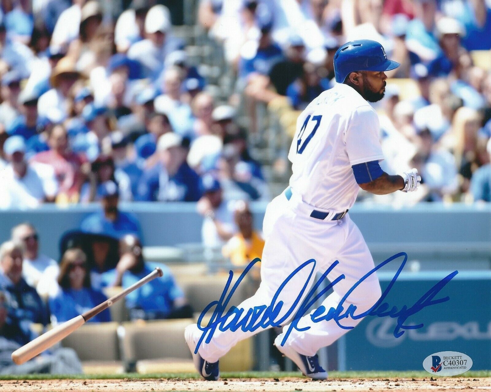 Autographed 8x10 HOWIE KENDRICK Los Angeles Dodgers Photo Poster painting - COA