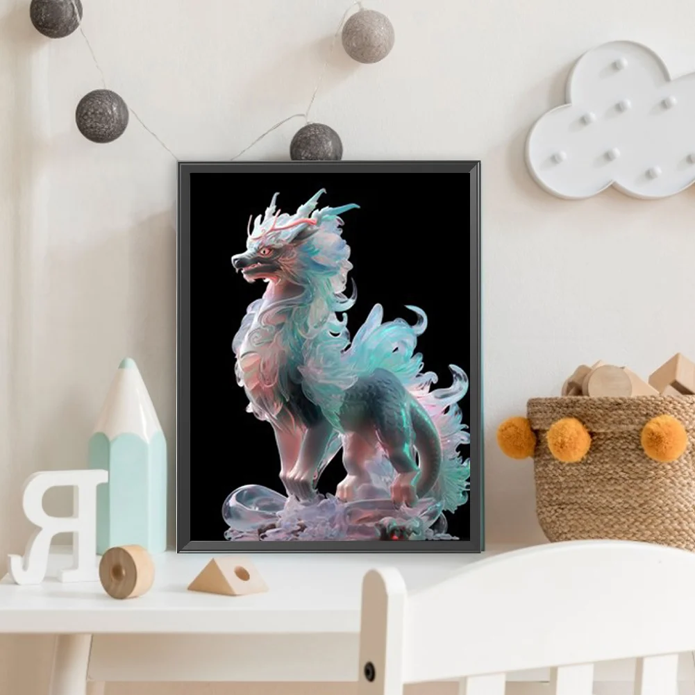 Full Round Diamond Painting 30*40cm - Luminous Dragon