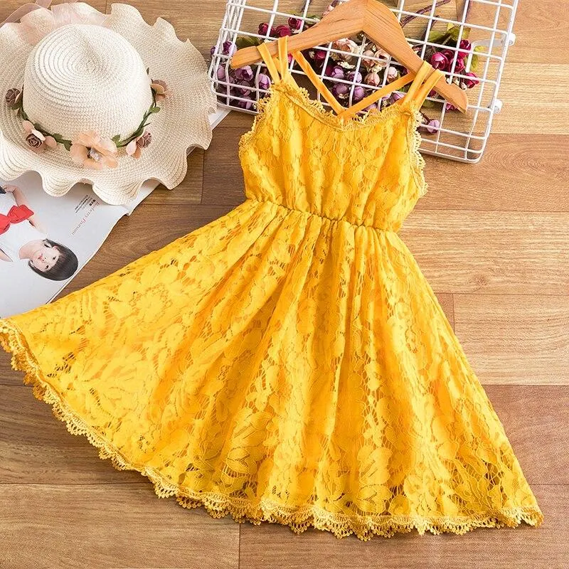 Summer Beading Girl Dress 2021 White Backless Girls Teenage Princess Dress Irregular Tutu 2-6 Years Pink Children Dresses Pink
