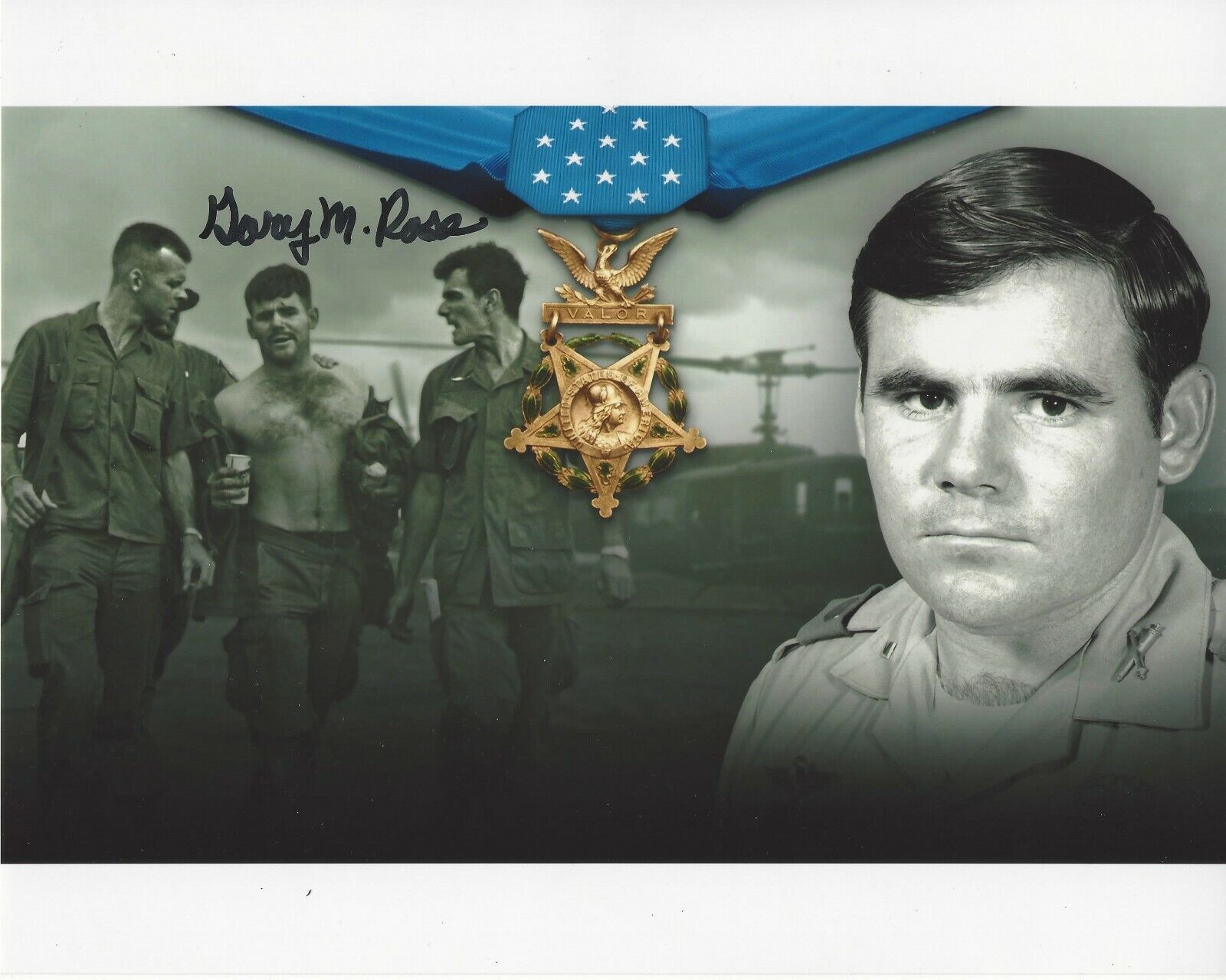 GARY ROSE VIETNAM LAOS MEDAL OF HONOR MOH MILITARY SIGNED 8x10 Photo Poster painting D w/COA