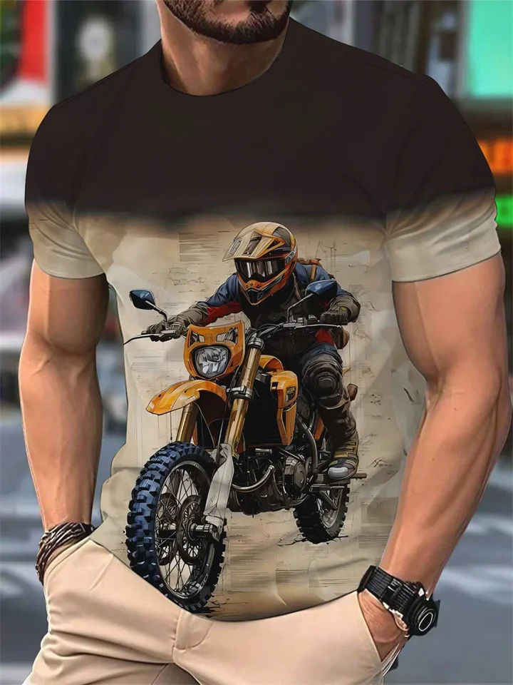 Summer Men's Short-sleeved T-shirt Casual 3D Print Short Sleeve