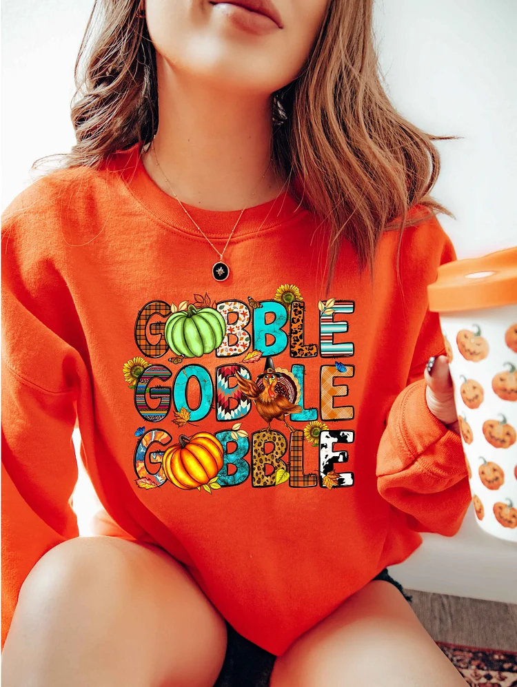 Thanksgiving Gobble Sweatshirt, Funny Thanksgiving Sweatshirt, Cute Fall Sweatshirt socialshop