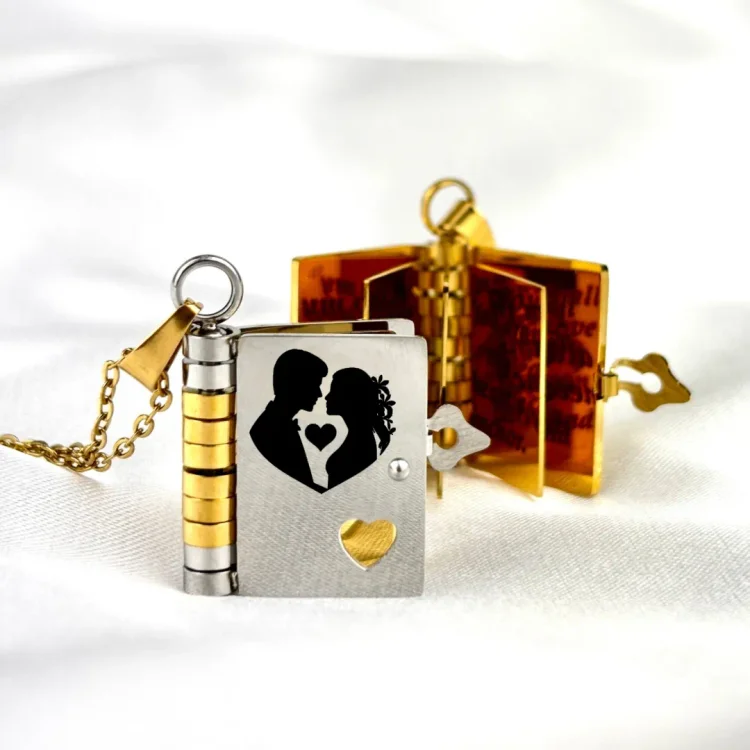 For Husband - My Forever Partner Book Necklace