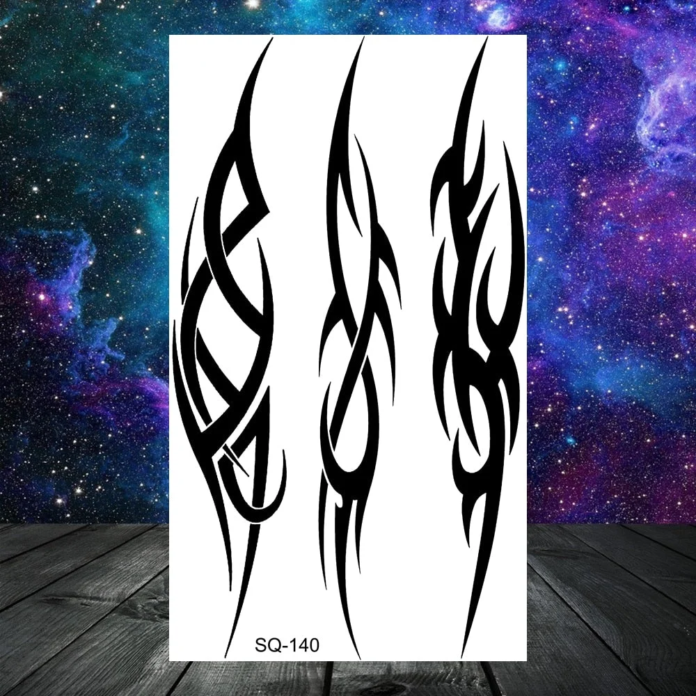 Thorns Wolf Dragon Scorpion Temporary Tattoos For Adult Men Boy Skull Tiger Lion Compass Fake Tattoo Neck Arm Hands Small Tatoos