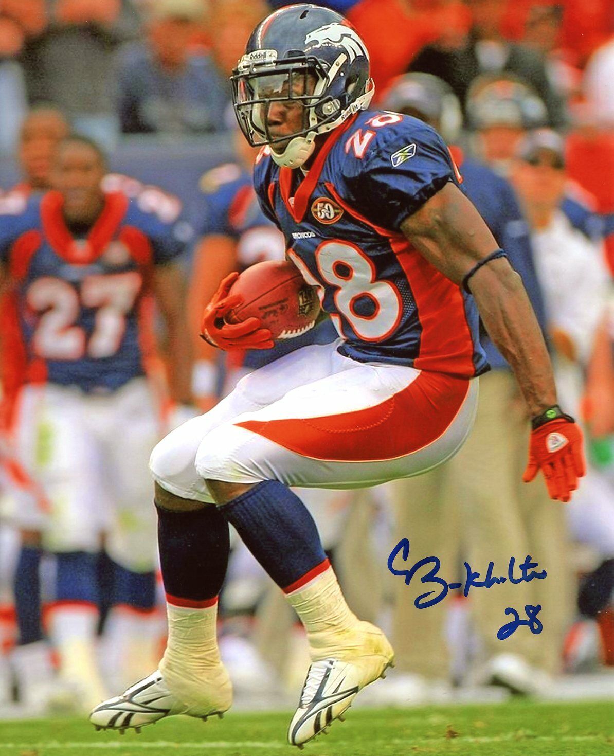 Correll Buckhalter autographed 8x10 Broncos Eagles In Person Nebraska #11