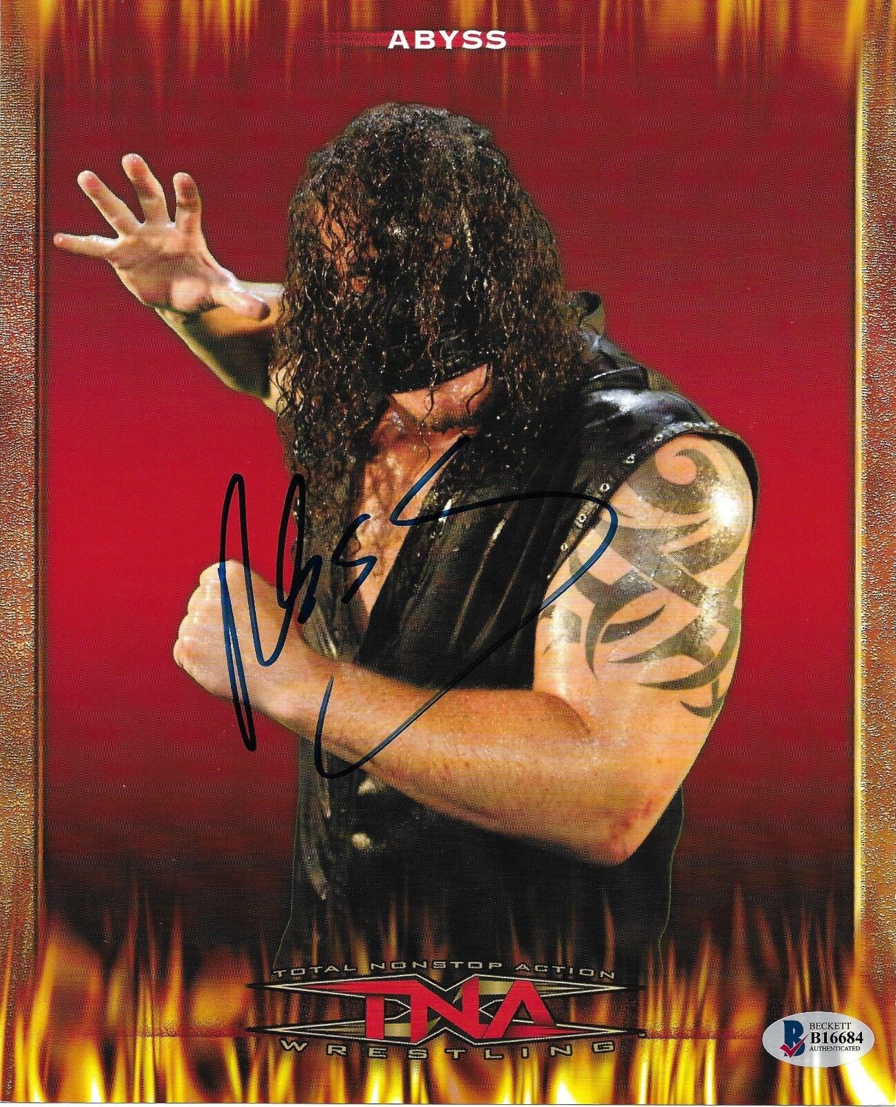 Abyss Signed Official TNA Promo 8x10 Photo Poster painting BAS Beckett COA Impact Wrestling Auto