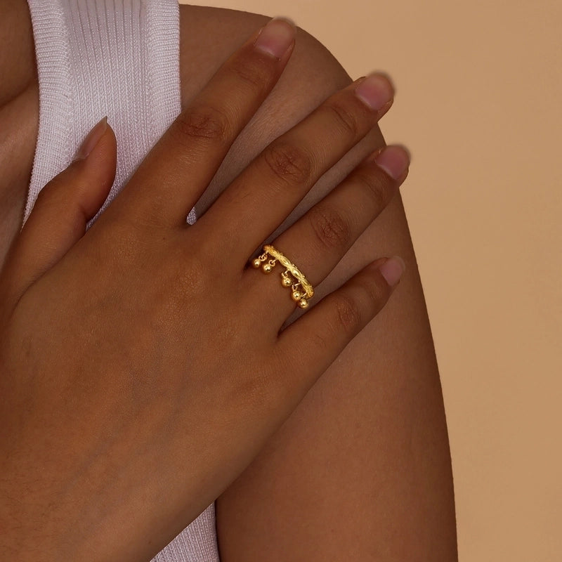 Copper 18K Gold Plated Waves Adjustable Ring