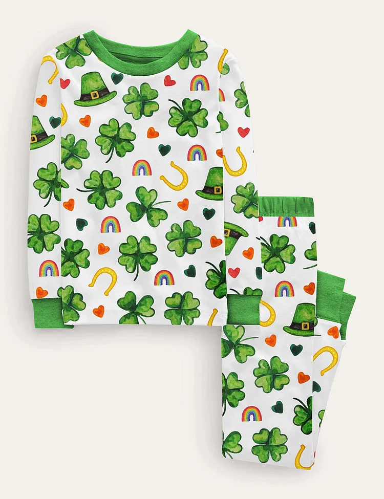 Kid's St. Patrick's Day Shamrock Pajama Set