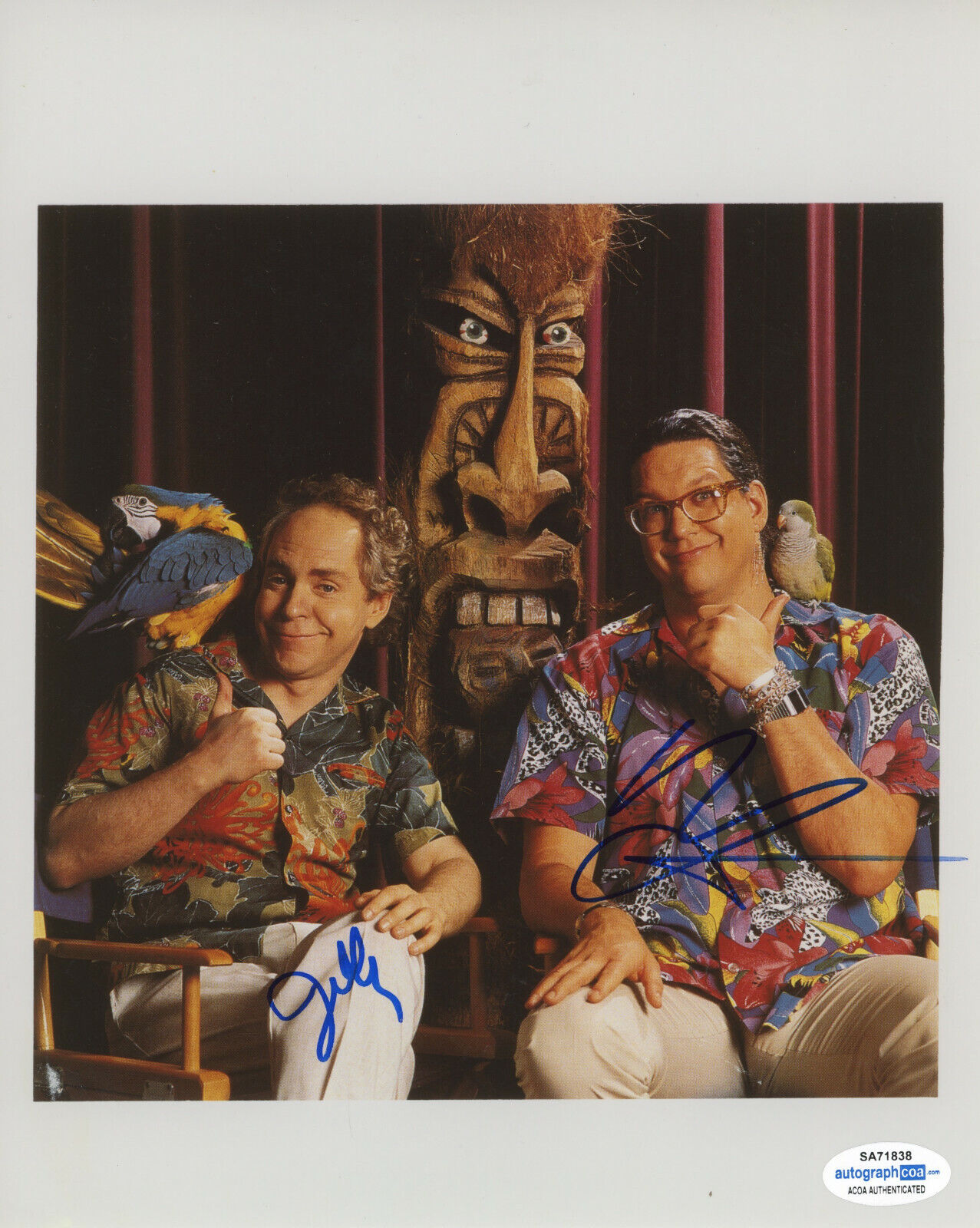 MAGICIANS PENN & TELLER SIGNED 8x10 Photo Poster painting #1 FOOL US INVISIBLE THREAD ACOA COA