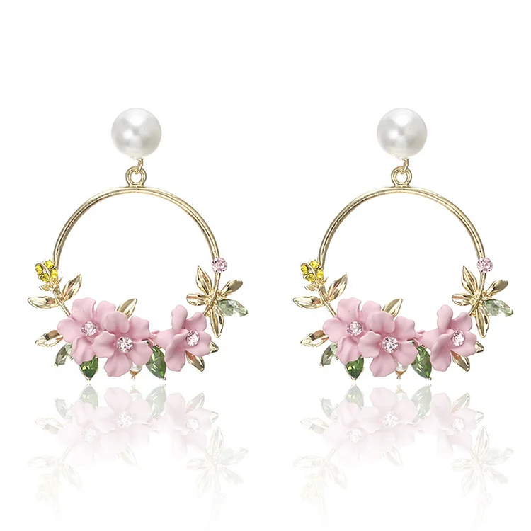 2pcs Wreath Flower Charm, Crystal Flower Charms,Spray paint Flower Charm, Flower Collection charms For Jewelry Making Earring Necklace DIY