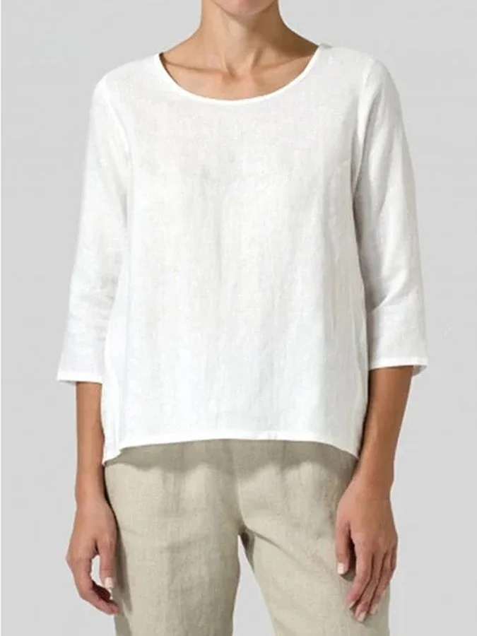 Women's Cotton Three-quarter Sleeve Long Top