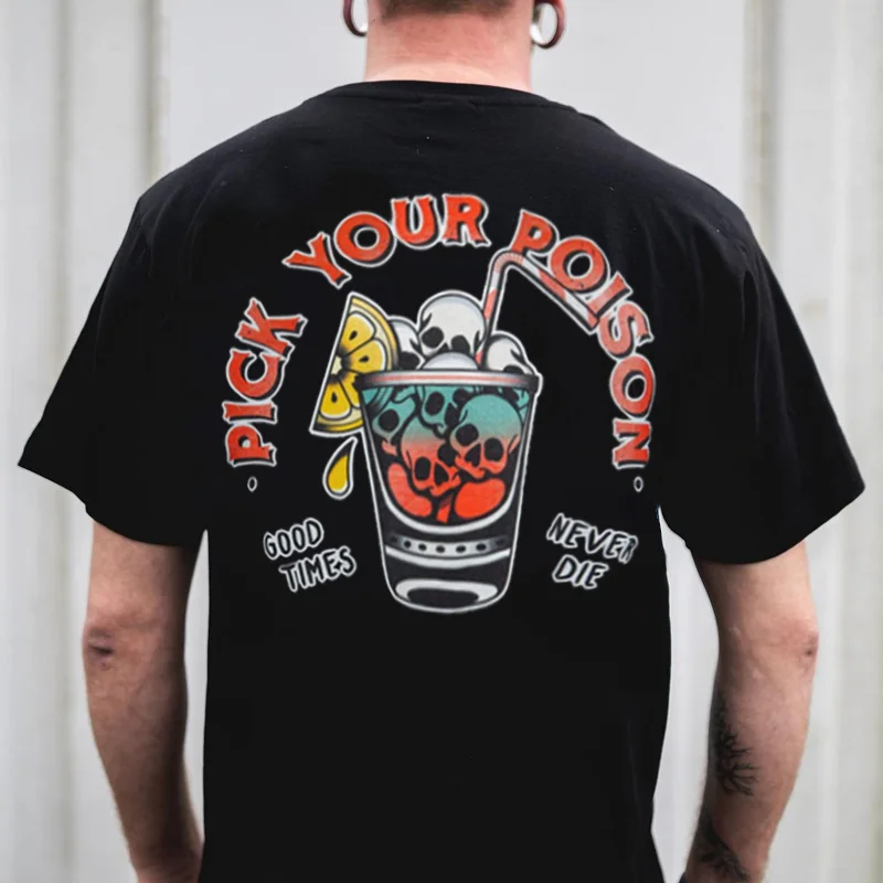 Pick Your Poison Printed Casual Men's T-shirt - Krazyskull