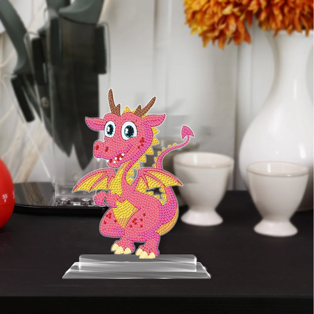 DIY Crystal Diamond Ornament Acrylic Multi-Color Dragon Kids Gift (5#)