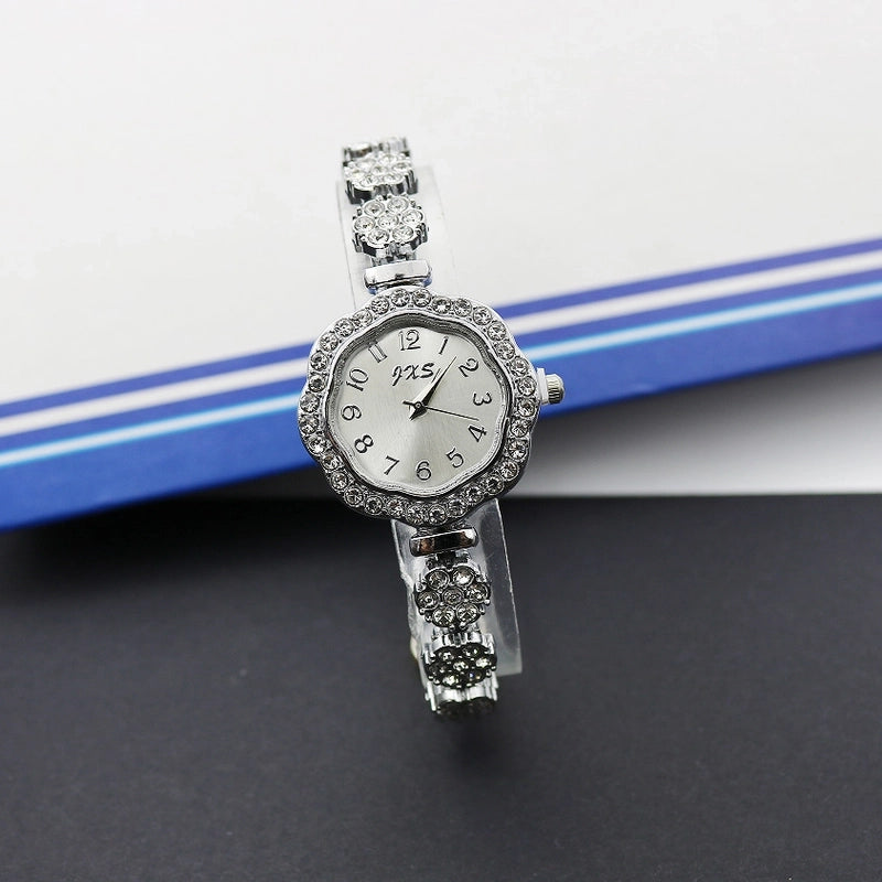 Casual Shiny Flower Jewelry Buckle Quartz Women’s Watches