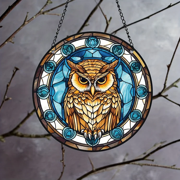 Owl - Suncatcher Hanging Ornament WH021