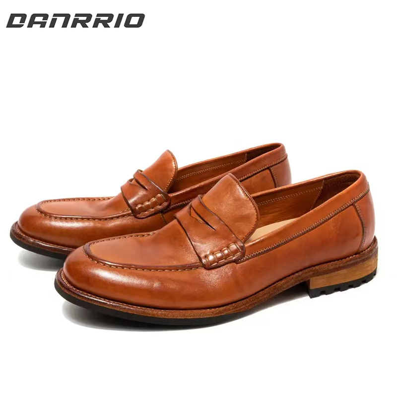 Goodyear Handmade Washed Horsehide British Style Loafers DANRRIO.COM DANRRIO