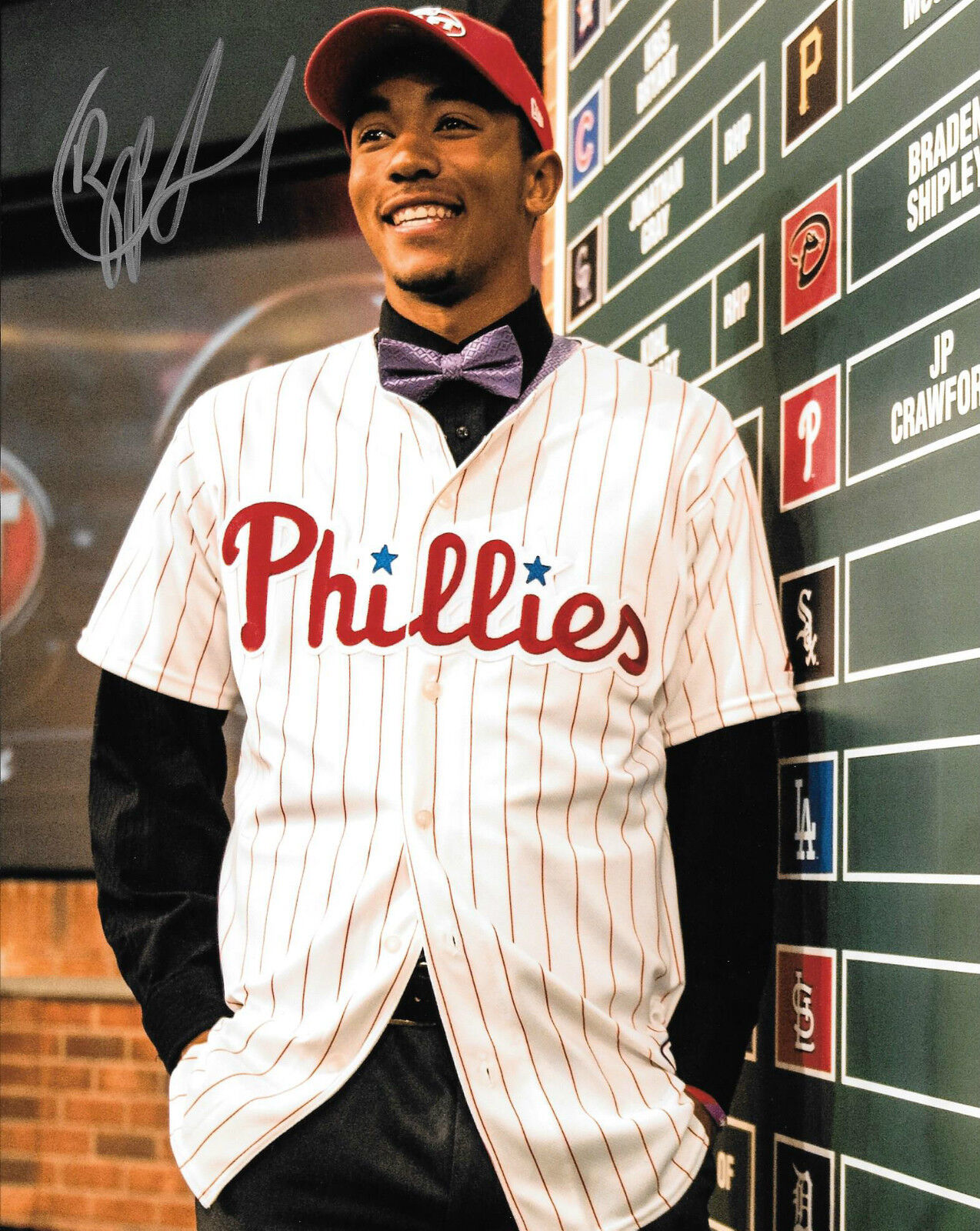 **GFA Philadelphia Phillies * J.P. CRAWFORD * Signed 8x10 Photo Poster painting J7 COA**