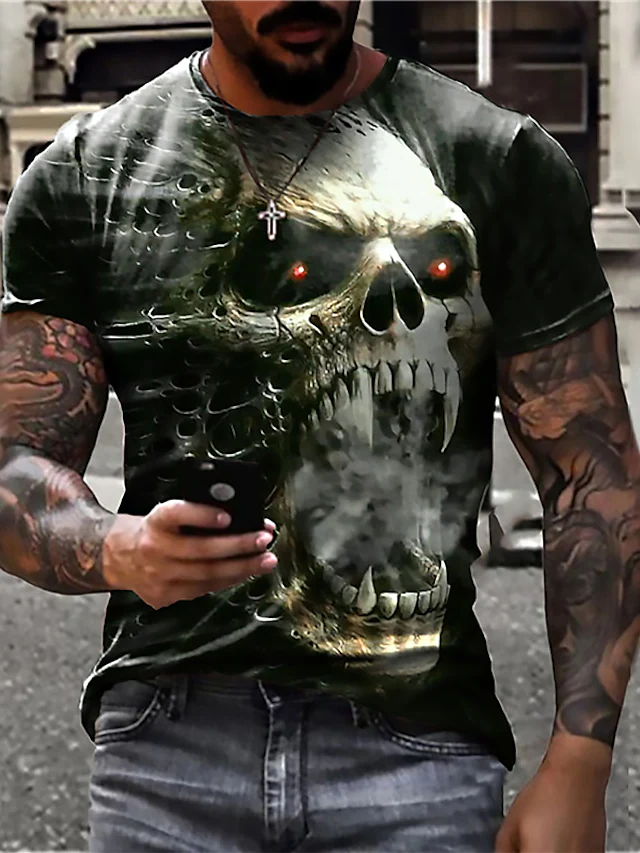 Men's T-Shirt 3D Print Short Sleeve Casual Tops