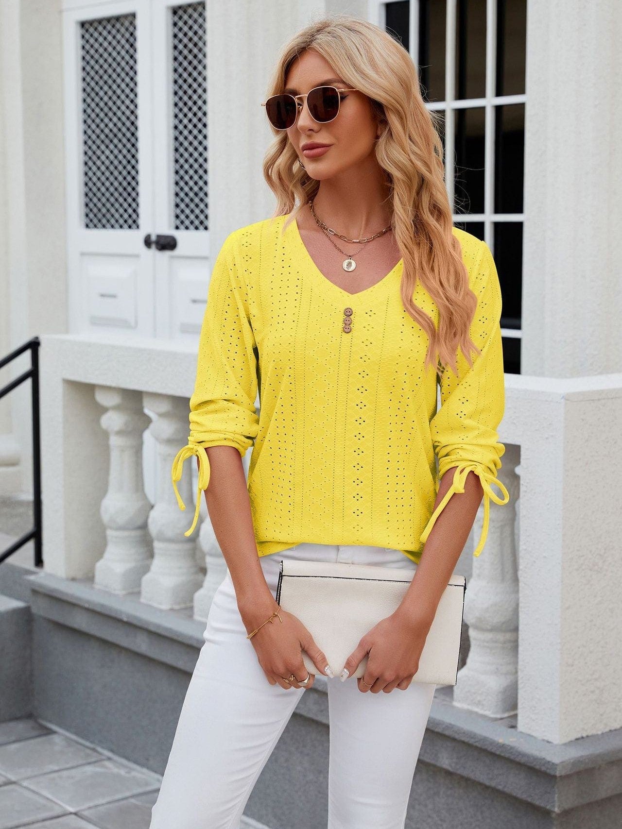 Grey Ribbed Knit Top with Short Sleeves